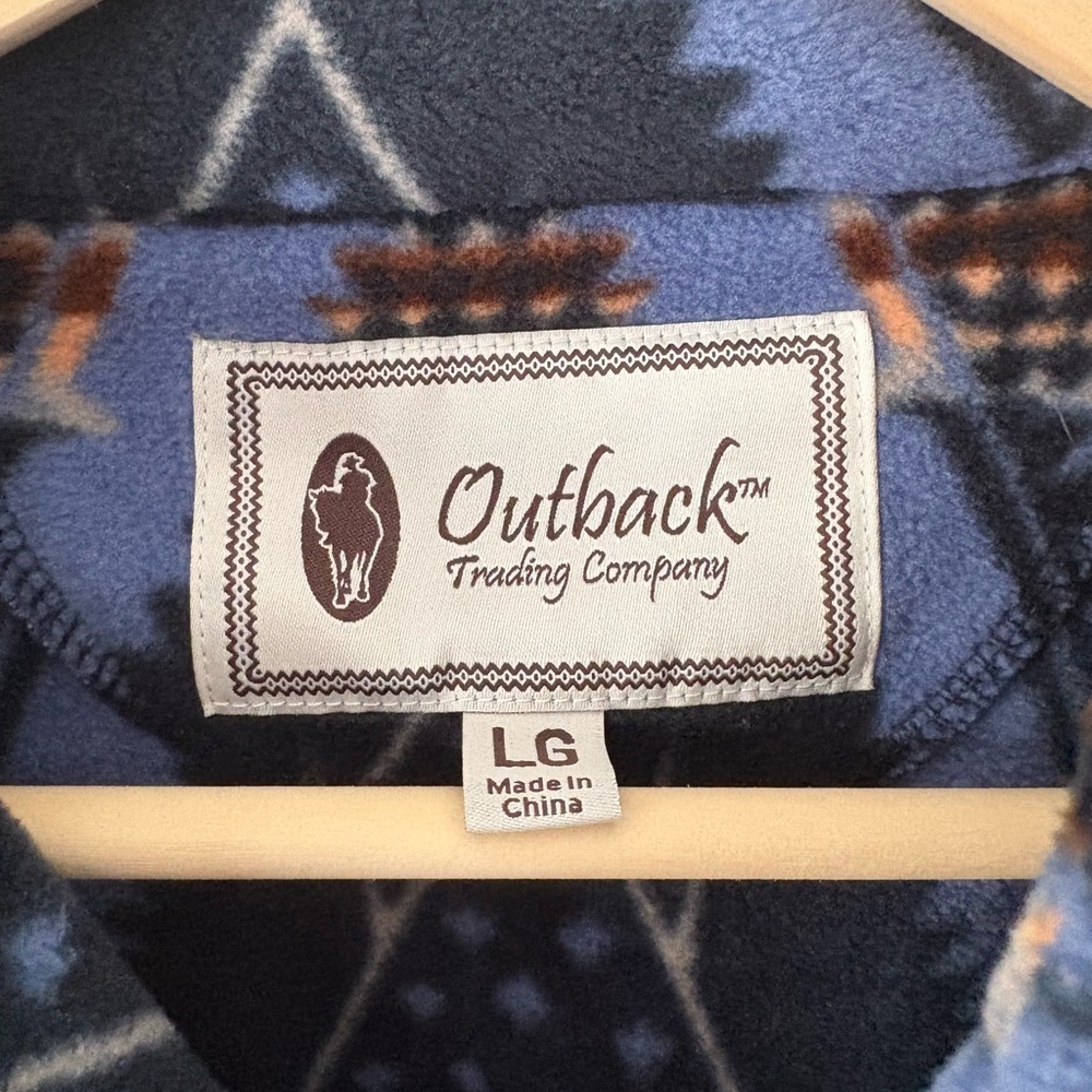Outback Trading Company Aztec Fleece Snap Pullover Jacket Large - Picture 3 of 4